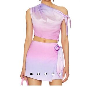 Revolve Lovers and Friends Cheyanne Wrap Skort in Purple Ombré